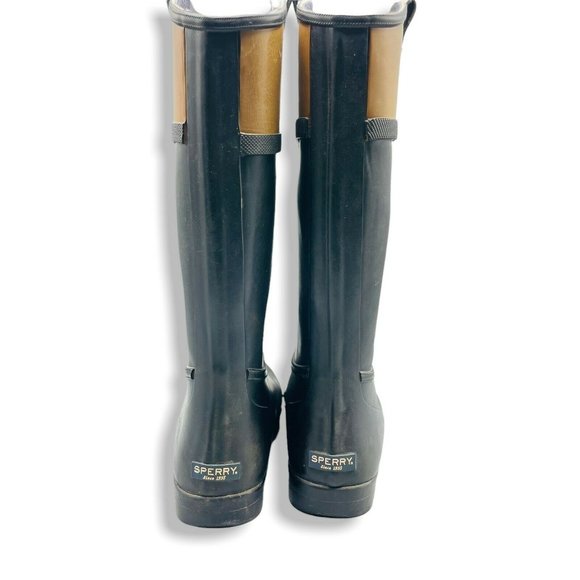 Sperry Nellie Kate Rain Boots Women Black 8 Winter Rubber Outdoor Waterproof - Picture 6 of 10